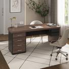 Escrivaninha Mesa Escritório em Tamburato com 6 Gavetas