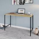 Escrivaninha Mesa Escritório Estilo Active 120cm Industrial Yescasa Lâmina Mel Marrom