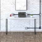 Escrivaninha Mesa Escritório Estilo Dynamica 135cm Industrial Yescasa Branco Chess E Preto