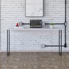 Escrivaninha Mesa Escritório Estilo Dynamica 150cm Industrial Yescasa Branco Chess E Preto