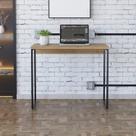Escrivaninha Mesa Escritório Estilo Dynamica 90cm Industrial Yescasa Lamina Mel E Preto