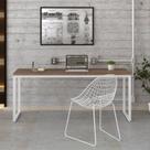 Escrivaninha Mesa Escritório Estilo Industrial Diretor 180cm Kuadra