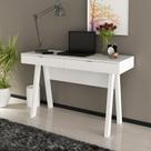 Escrivaninha Mesa Escritório Home Office 2 Gavetas Branca