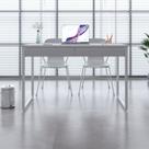 Escrivaninha Mesa Escritório Kuadra 2 Gavetas 120cm Industrial Branco E Branco Chess