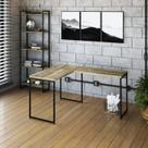 Escrivaninha Mesa Escritório L Estilo Dynamica 140cm Industrial Yescasa Carvalho E Preto