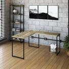 Escrivaninha Mesa Escritório L Estilo Dynamica 140cm Industrial Yescasa Carvalho E Preto
