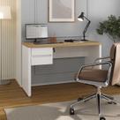 Escrivaninha Mesa Escritório Minimalista Toq com com Chave 2 Gavetas 120cm Olmo E Branco Escrivaninha Mesa Escritório Minimalista Toq com com Chave 2 Gavetas 120cm Olmo E Branco