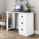 Escrivaninha Mesa Escritório MSM 436 3 Gavetas 110cm Branco Escrivaninha Mesa Escritório MSM 436 3 Gavetas 110cm Branco