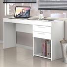 Escrivaninha Mesa Escritório Office 2 Gavetas 121cm Branca
