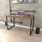 Escrivaninha Mesa Escritório Office Estilo Kuadra 120cm Industrial Nogal