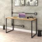 Escrivaninha Mesa Escritório Office Estilo Kuadra 135cm Industrial Carvalho