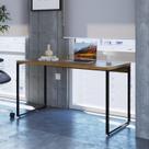 Escrivaninha Mesa Escritório Office Estilo Kuadra 135cm Industrial Lâmina Mel
