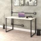 Escrivaninha Mesa Escritório Office Estilo Kuadra 135cm Industrial Snow