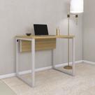Escrivaninha Mesa Escritório P25 90cm Samba e Cinza Marrom Escrivaninha Mesa Escritório P25 90cm Samba e Cinza Marrom