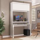 Escrivaninha Mesa Escritório para Computador Viena 1 Porta 120cm Branco Yescasa