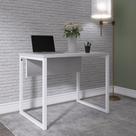 Escrivaninha Mesa Escritório Pe25 90cm Cinza E Branco Escrivaninha Mesa Escritório Pe25 90cm Cinza E Branco
