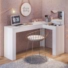 Escrivaninha Mesa Escritório Penteadeira em L Porta Objetos 135x82cm Jade