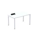 Escrivaninha Mesa Escritório Plataforma para 1 Pessoa com Caixa de Tomada PSC 110cm Industrial Branco E Cinza Escrivaninha Mesa Escritório Plataforma para 1 Pessoa com Caixa de Tomada PSC 110cm Industrial Branco E Cinza