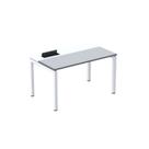 Escrivaninha Mesa Escritório Plataforma para 1 Pessoa com Caixa de Tomada PSC 110cm Industrial Cinza E Branco