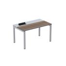 Escrivaninha Mesa Escritório Plataforma para 1 Pessoa com Caixa de Tomada PSC 110cm Industrial Walnut E Cinza