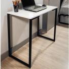 Escrivaninha Mesa Escritório Slim 90cm Industrial Yescasa Branca E Preto