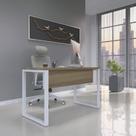 Escrivaninha Mesa Escritório X 150cm Industrial Noce Naturalle E Branco Escrivaninha Mesa Escritório X 150cm Industrial Noce Naturalle E Branco