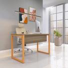 Escrivaninha Mesa Escritório X 150cm Industrial Noce Naturalle E Laranja Picasso Escrivaninha Mesa Escritório X 150cm Industrial Noce Naturalle E Laranja Picasso
