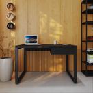 Escrivaninha Mesa Escritório Yon Operacional com 120x70x75 1 Gaveta 120cm Industrial Preto