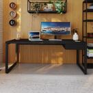 Escrivaninha Mesa Escritório Yon Presidente com 190x70x75 1 Gaveta 190cm Industrial Preto