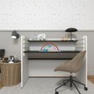 Escrivaninha / Mesa Infantil com Regulagem de Altura 100cm Branco E Preto