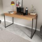 Escrivaninha Mesa Para Computador Home Office 136 cm 1 Gaveta Escritório Marrom Amêndoa e Preto