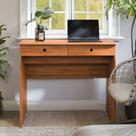 Escrivaninha Mesa Para Computador Notebook Com 2 Gavetas Home Office 90 cm Na Cor Freijó