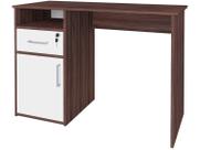 Escrivaninha Mesa para Escritório 1 Porta 1 Gaveta Mobile Hall Ipê/Branco Artany