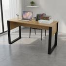 Escrivaninha Mesa para Escritório Me4200 136cm Amêndoa E Preto
