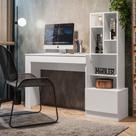 Escrivaninha Office Com Estante Biblioteca Lion Branco Fosco - Mabe Magazine