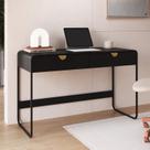 Escrivaninha Orgânica Pé Metal Luna 2 Gavetas 125cm Nero E Preto Escrivaninha Orgânica Pé Metal Luna 2 Gavetas 125cm Nero E Preto