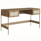 Escrivaninha Oslo Artesano 139 cm (largura) em MDP Palha Natural Cor Mel Base Metal Escrivaninha Oslo Artesano 139 cm (largura) em MDP Palha Natural Cor Mel Base Metal