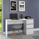 Escrivaninha Para Escritório 3 Gavetas Branco Fosco Atualle Escrivaninha Para Escritório 3 Gavetas Branco Fosco Atualle