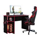 Escrivaninha para Escritório ou Gamer Preto e Vermelho Qmovi Escrivaninha para Escritório ou Gamer Preto e Vermelho Qmovi