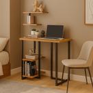 escrivaninha para home office mali 76cm pes de ferro com prateleira