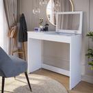 Escrivaninha Penteadeira com Espelho Infantil e Porta Joias Paris Branco Para Quarto Oliart