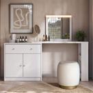 Escrivaninha Penteadeira com LED em L 160cm Aura