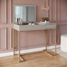 Escrivaninha Penteadeira Organizadora Estilo Industrial com 1 Gaveta e Espelho P1040