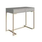 Escrivaninha Penteadeira PlacaEPonto P1039 2 Gavetas 91cm MDP Fosco Tampo Basculante Bege e Champagne