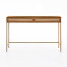 Escrivaninha Penteadeira Square 2 Gavetas 120 cm x 48 cm Louro Freijó - Telinha Rattan