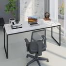 Escrivaninha Studio e 180cm Industrial Branco Chess E Preto
