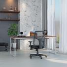 Escrivaninha Studio Nogal e Branca 180 cm