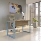 Escrivaninhas Mesa Escritório X 150cm Industrial Noce Naturalle E Azul Dali Escrivaninhas Mesa Escritório X 150cm Industrial Noce Naturalle E Azul Dali