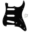 Escudo guitarra Strato SSS Preto 3 Camada BWB 11 furos MXP