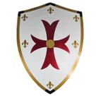 Escudo Templário Medieval Decorativo Em Metal Flor De Lis Cruz E Leão Fantasia e Cosplay